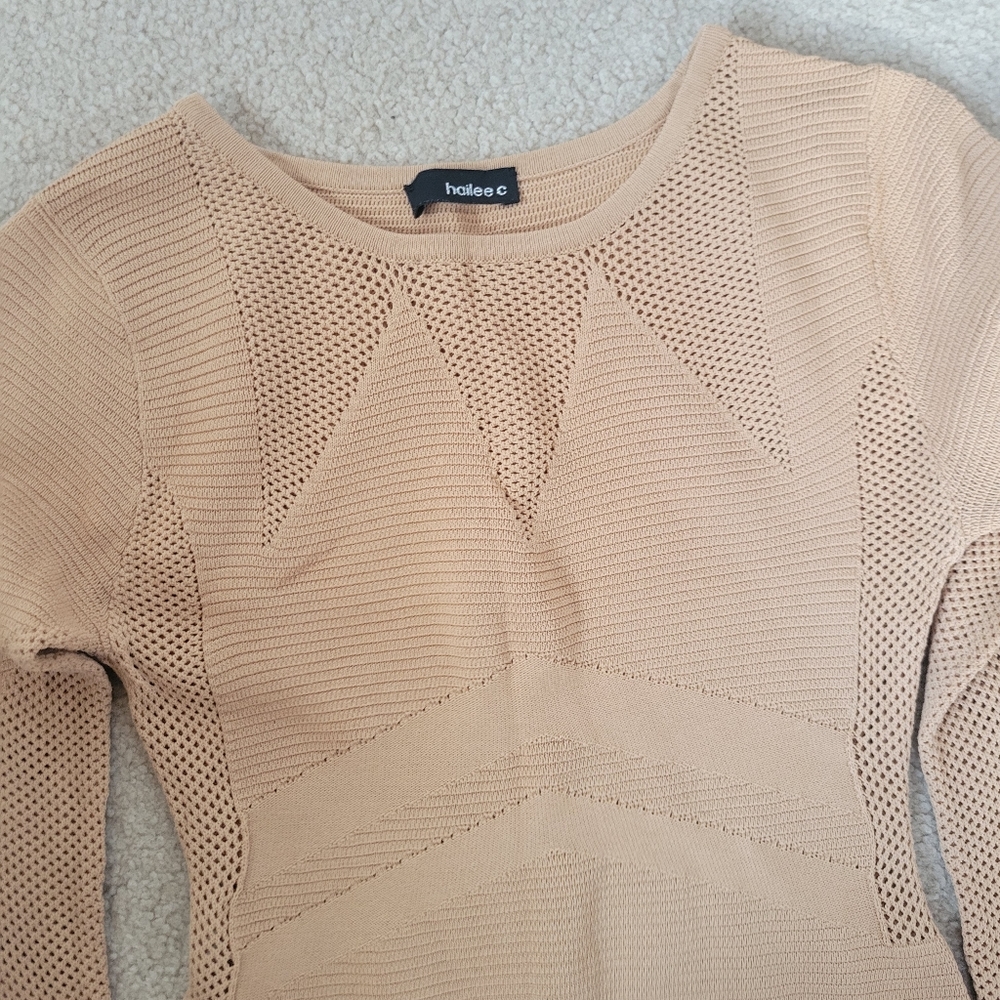 sexy beige tan bodycon dress